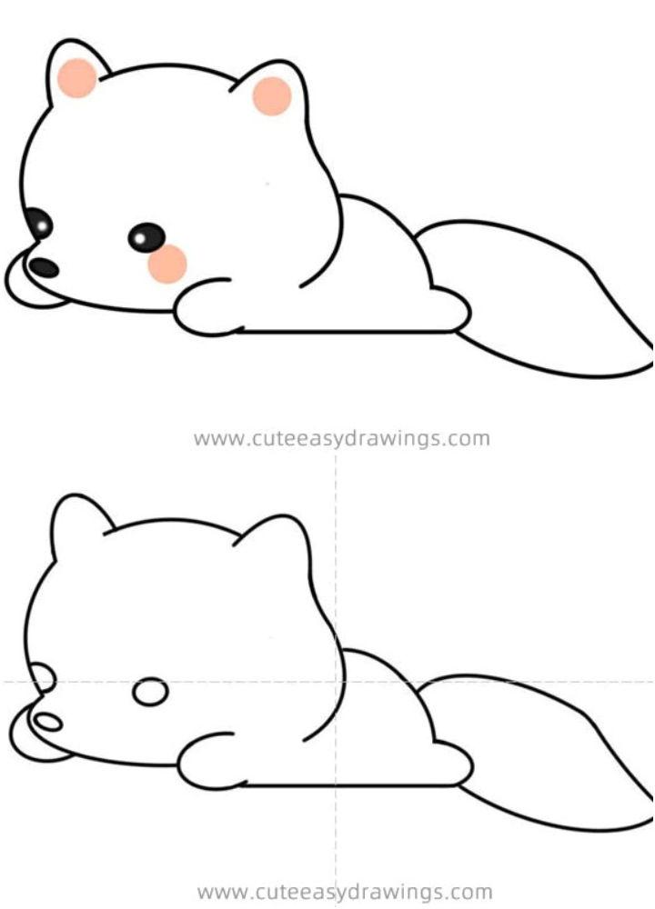 Easy Arctic Fox Drawing