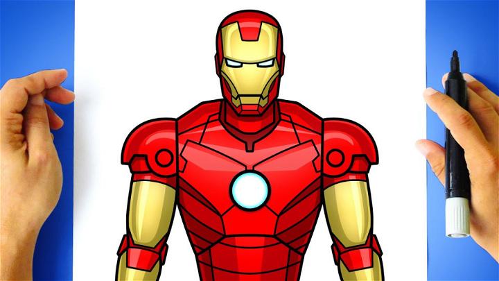 iron man drawing simple