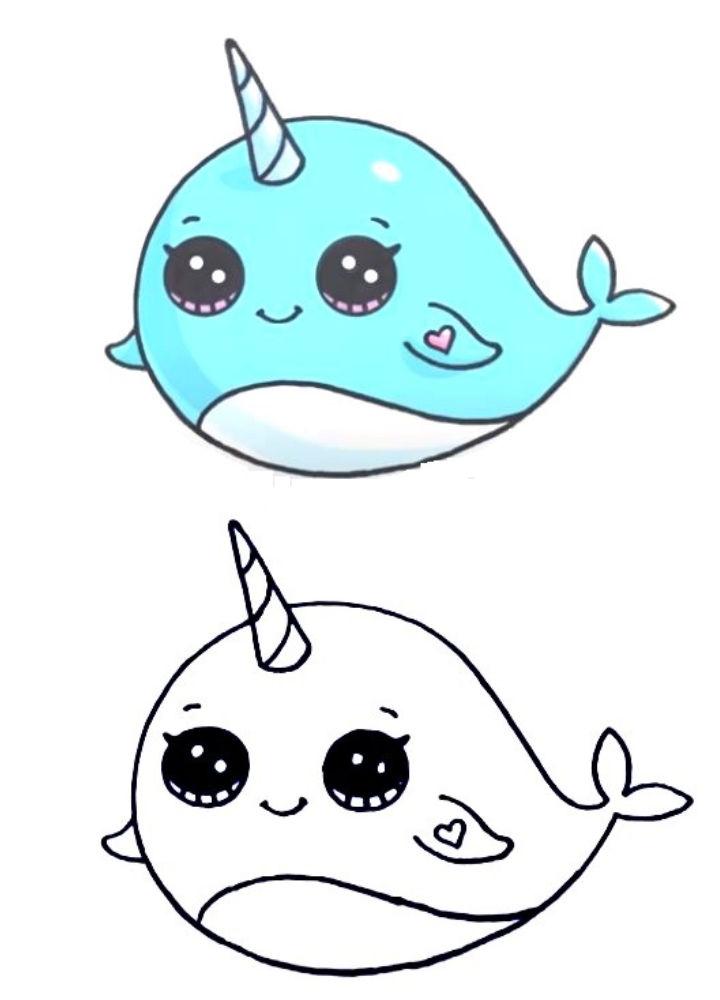 Easy Narwhal Drawing