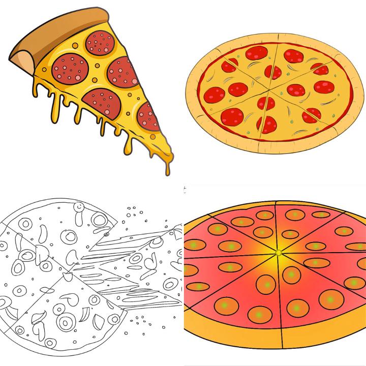 Pizza Drawing  How To Draw A Pizza Step By Step