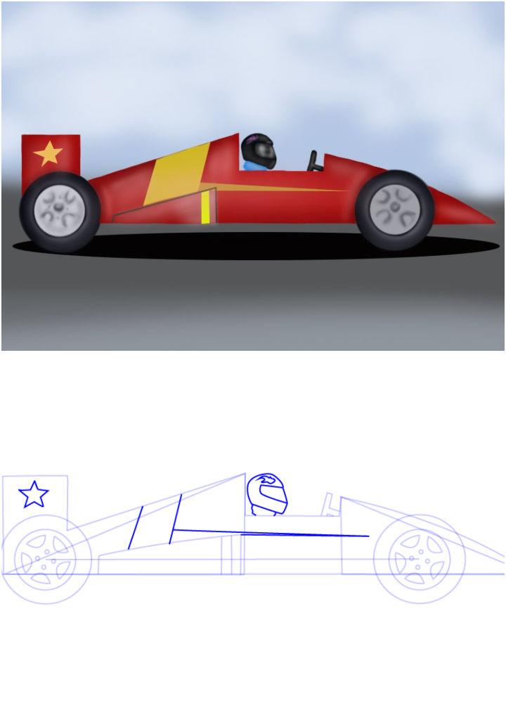 Easy Race Car Drawing