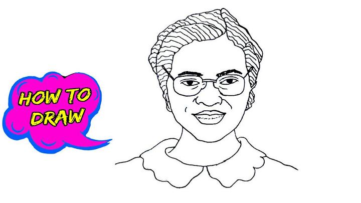 Easy Realistic Rosa Parks Drawing
