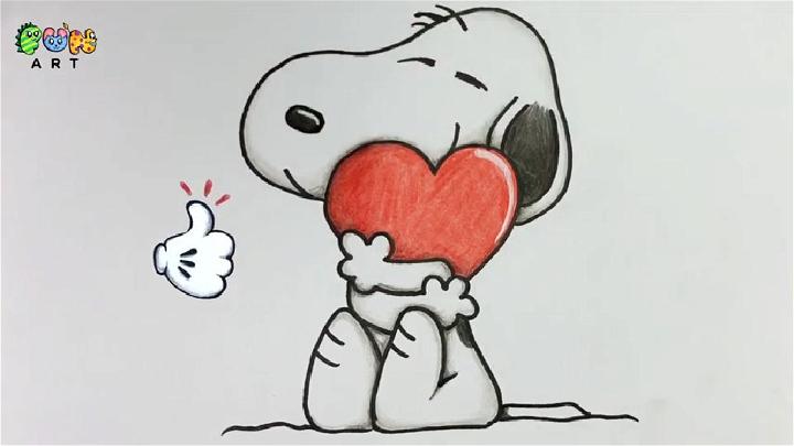 Easy Snoopy Love Drawing for Friends