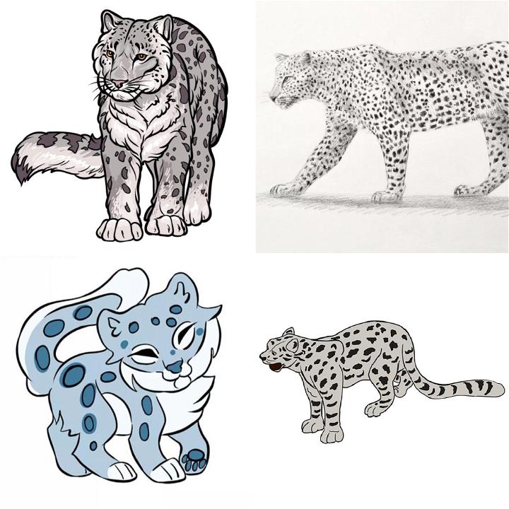 How to Draw a Simple Snow Leopard for Kids