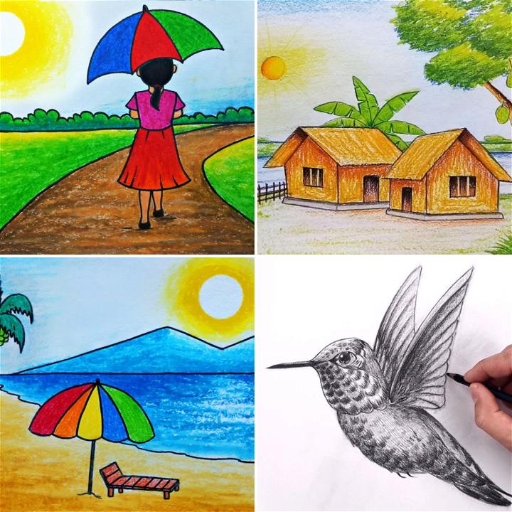 Summer Season Drawing | Very Easy Sea beach Drawing Step by Step for  Beginners - YouTube | Summer season drawing, Beach drawing, Summer drawings