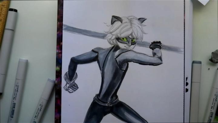 Easy Way to Draw Cat Noir