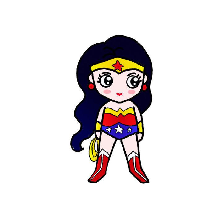 How to Draw Wonder Woman in Step by Step Drawing Lesson for Kids - How to  Draw Step by Step Drawing Tutorials