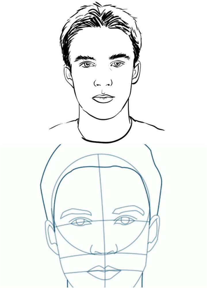 Easy to Draw a Male Face