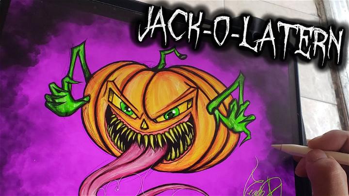 Evil Jack O Lantern Drawing