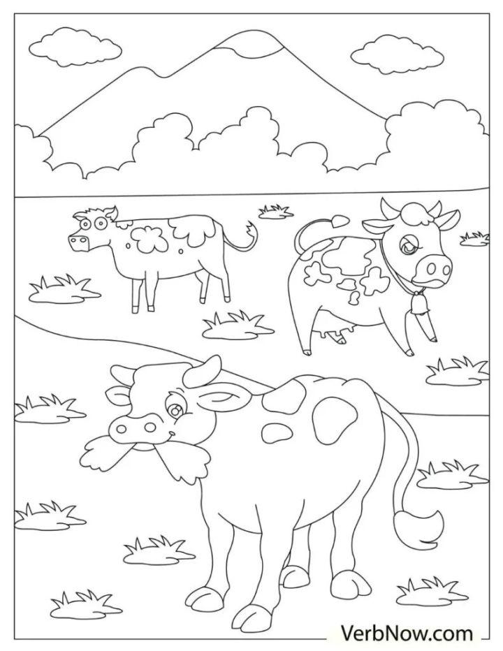 Farm Animal Cow Coloring Pages