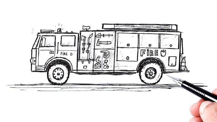 Fire Engine Drawing