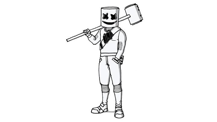 Fortnite Marshmello Drawing Step by Step