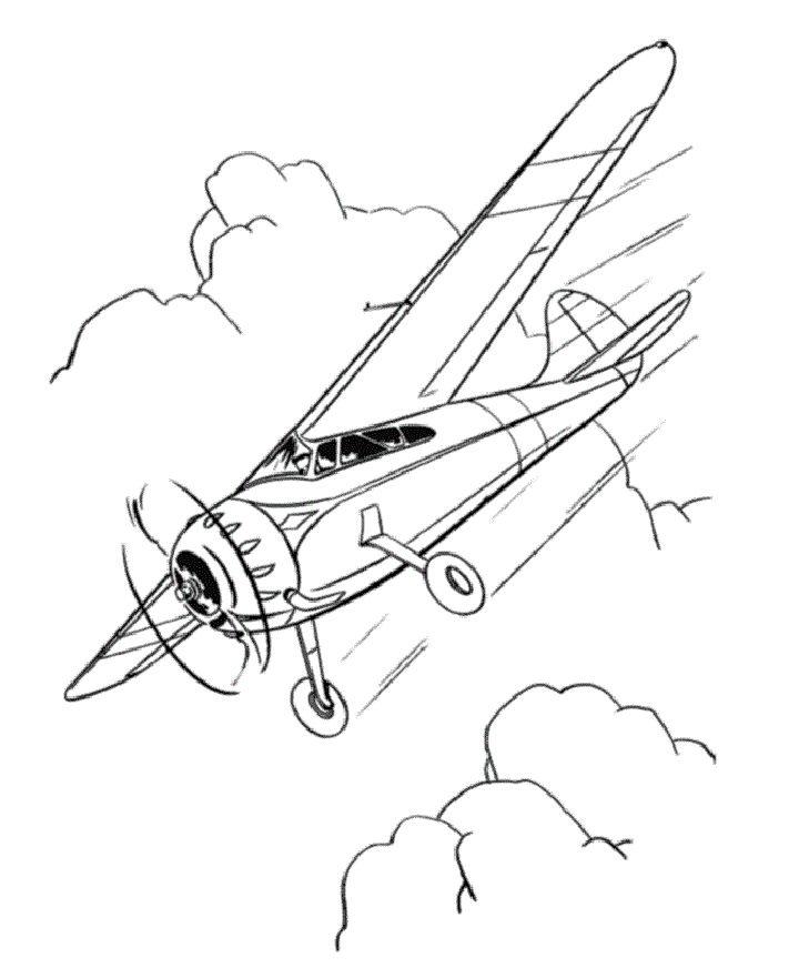 Easy Airplane Pages to Color