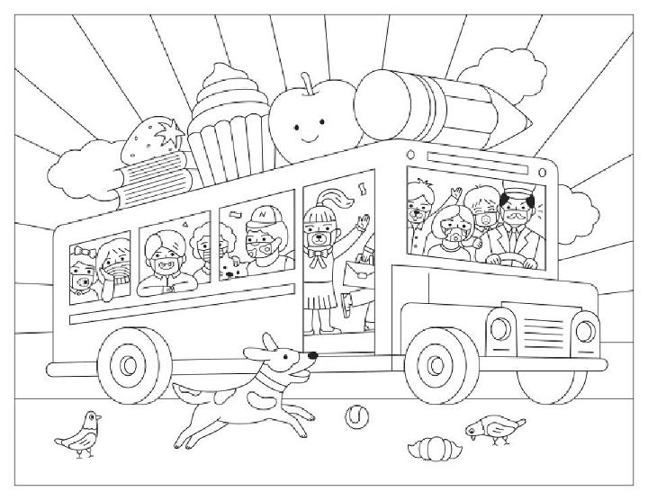 Back to School Coloring Pages and Trace Pages
