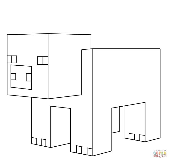 Free Minecraft Pig Coloring Page