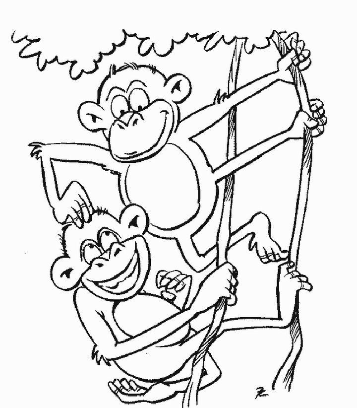 Free Monkey Coloring Pages to Print