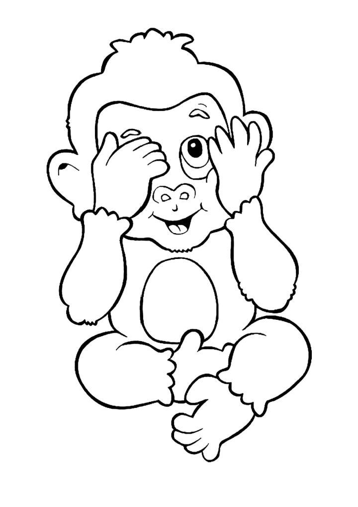 Free Downlodable Monkey Coloring Page 