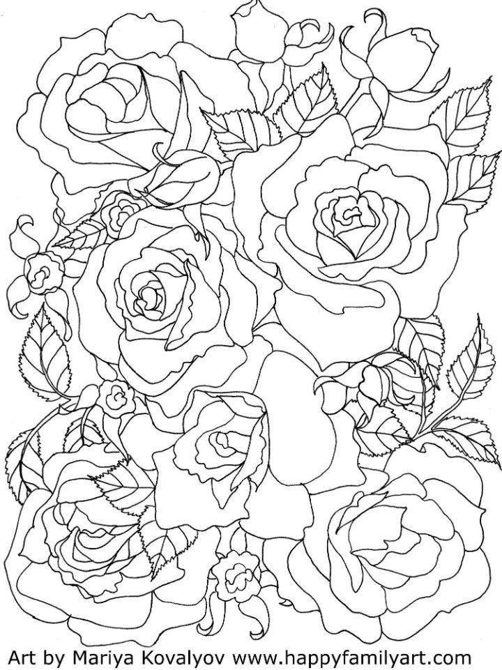 Free Rose Coloring Book Pages