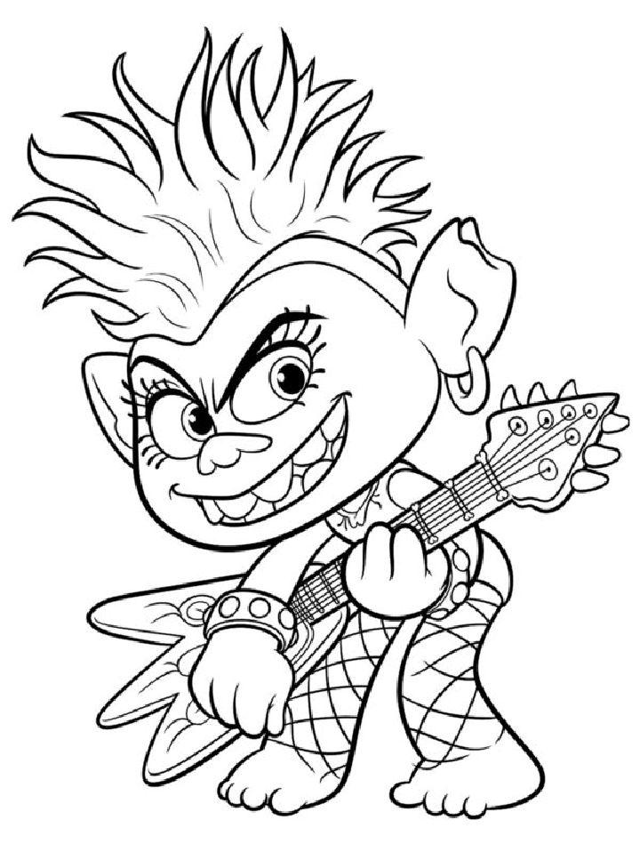 Free Trolls World Tour Coloring Pages