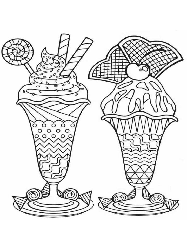 Free Zentangle Ice Cream Coloring Pages