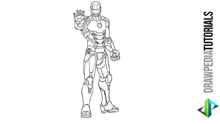 Full Body Iron Man Drawing from Fortnite