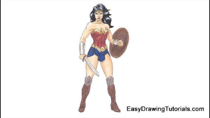 Full Body Wonder Woman Drawing