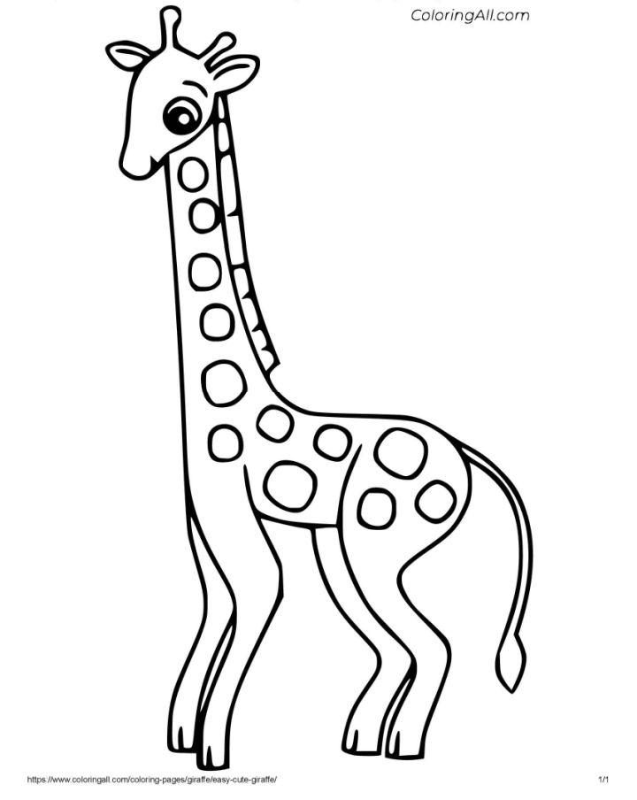 Giraffe Coloring Tracer Pages and Posters