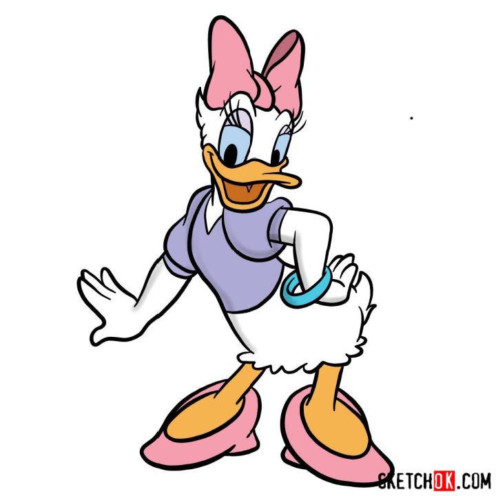 How To Draw Daisy Duck Cartoon Character