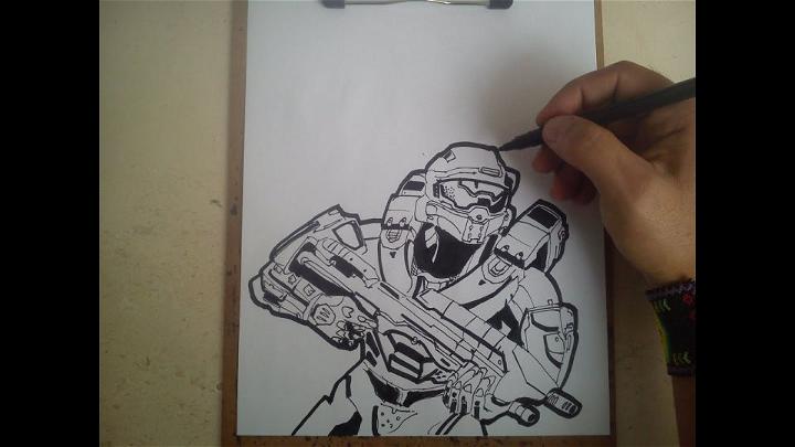 How to Draw Halo Master Chief