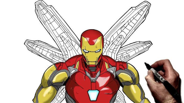 iron man drawing full body simple