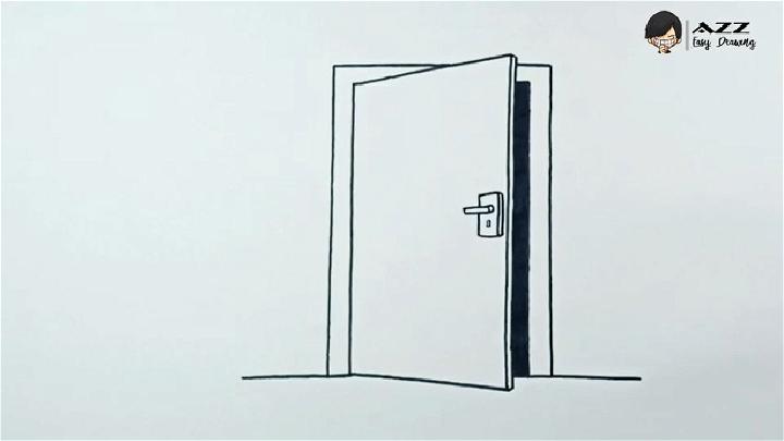 How to Draw Slightly Open Door