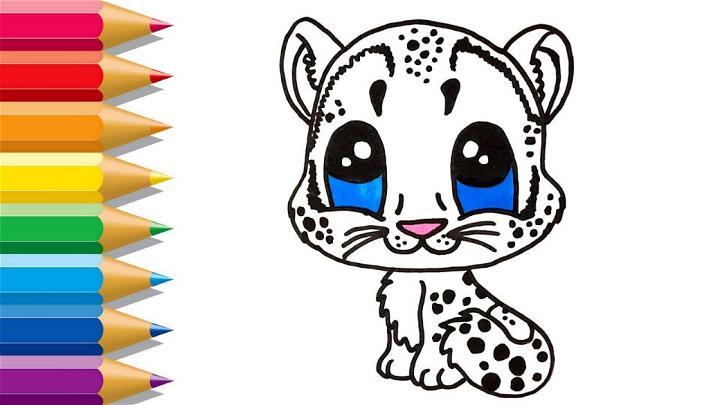 How to Draw Snow Leopard for Children