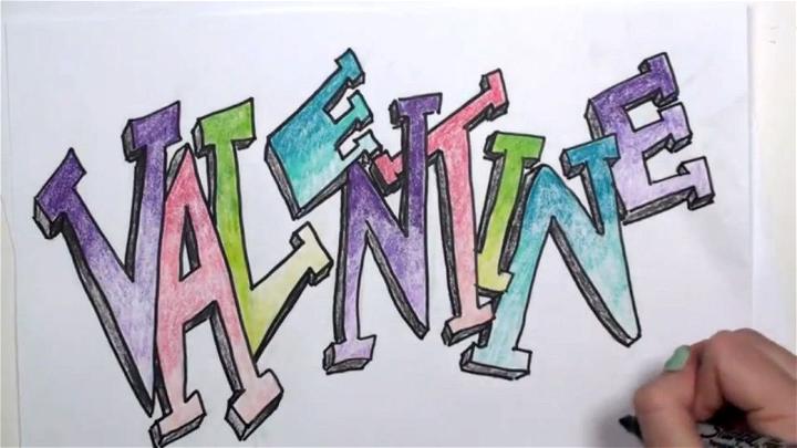 How to Draw Valentine in Graffiti Letters MLT