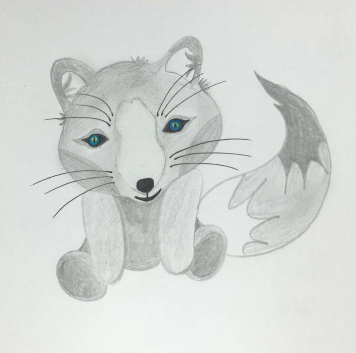 How to Draw a Baby Arctic Fox