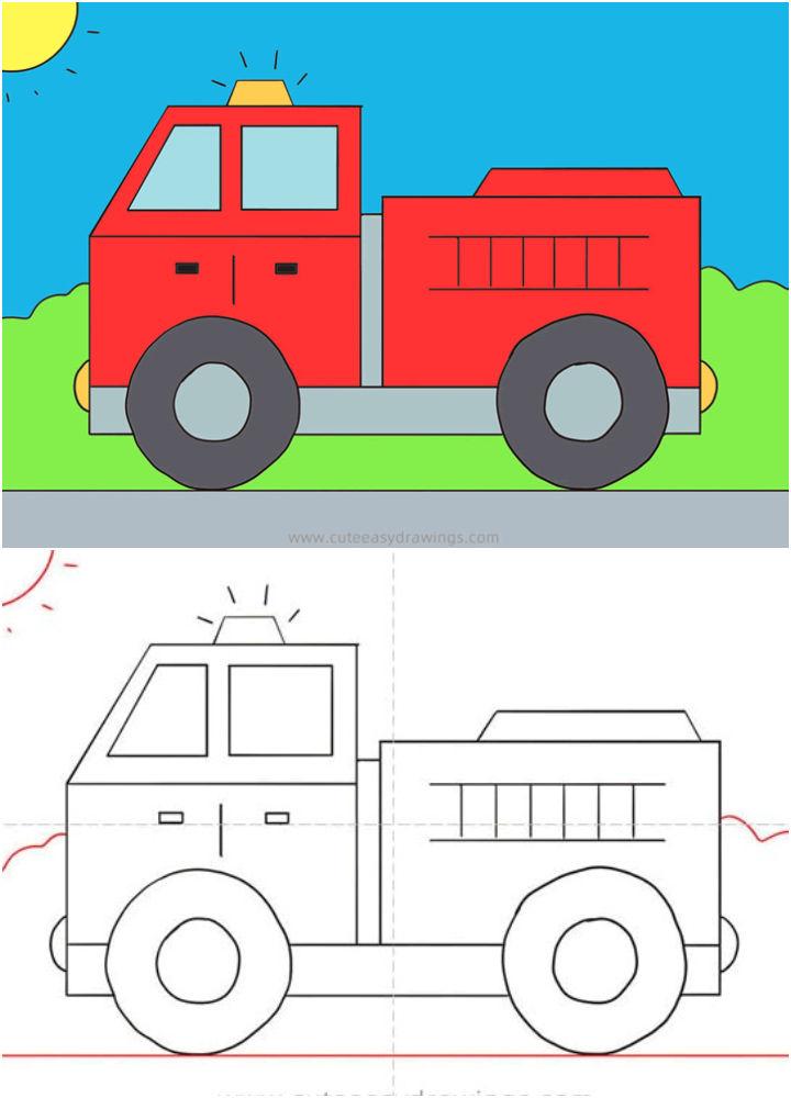 25 Easy Fire Truck Drawing Ideas How to Draw