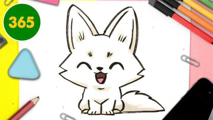 How to Draw a Kawaii Arctic Fox