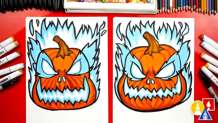 How to Draw a Scary Jack O Lantern 