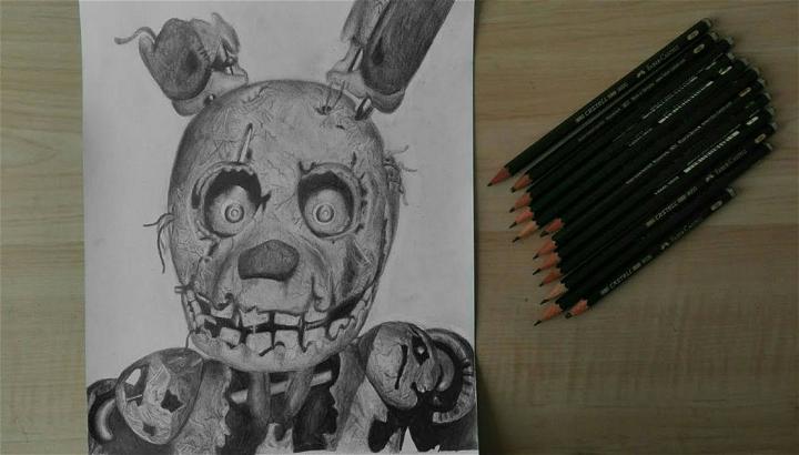 How to Draw a Springtrap with Pencil