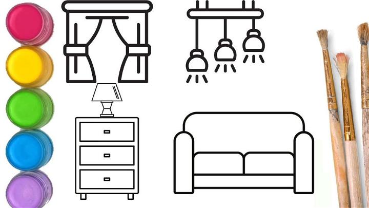 How to Draw and Color the Living Room