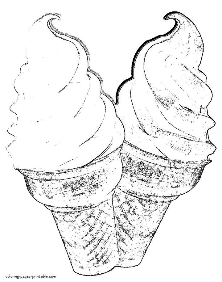 Ice Cream Cone Coloring Pages