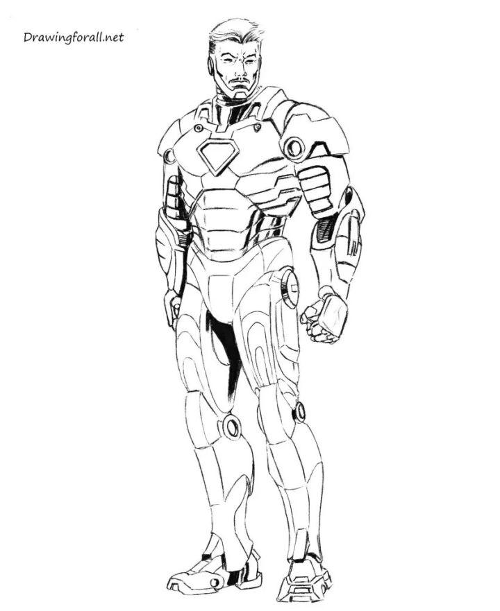 Iron Man Drawing Step by Step Instructions