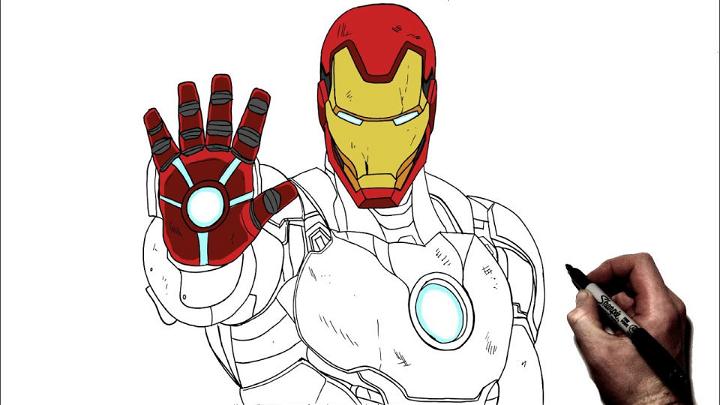 iron man full body drawing