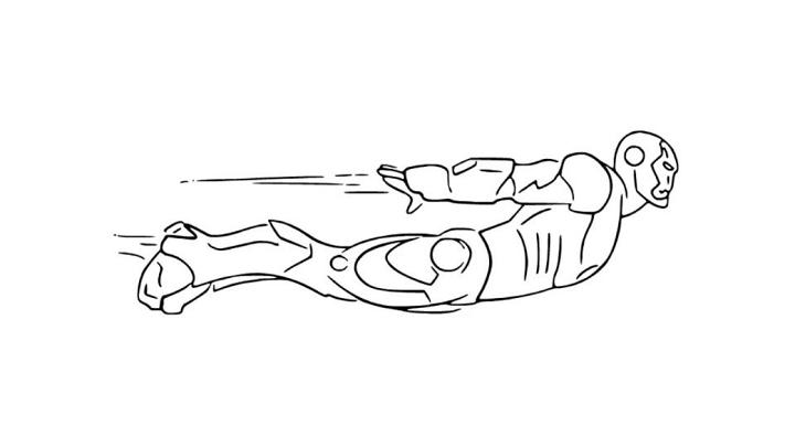 Ironman Flying Pencil Drawing