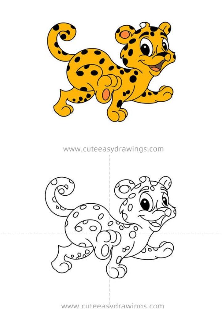 Little Leopard Drawing for Kids
