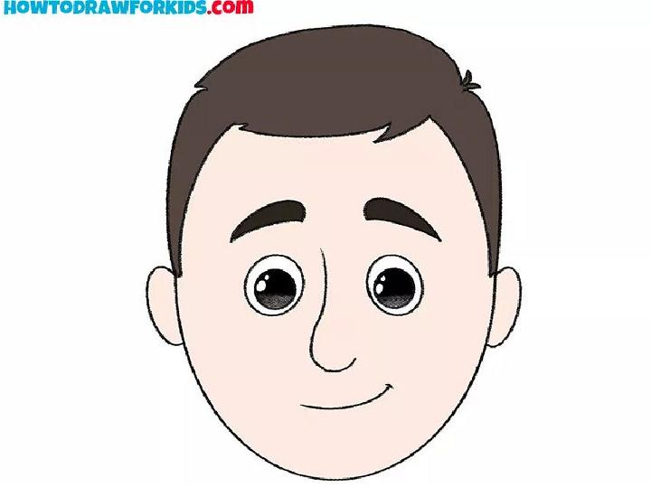 Male Face Drawing for Kids