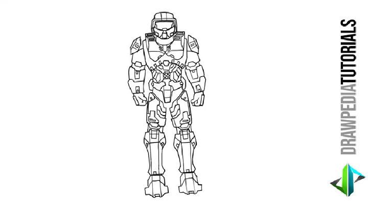 Master Chief Drawing from Halo and Fortnite Skin