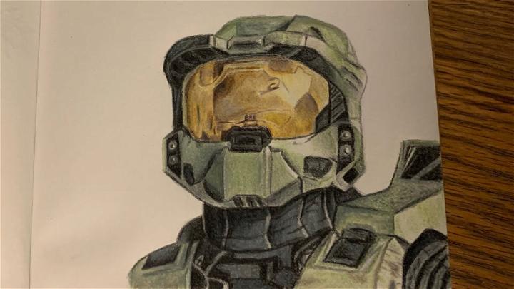 Master Chief Prismacolor Drawing