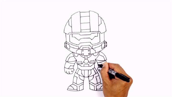 Master Chief Sketch Drawing