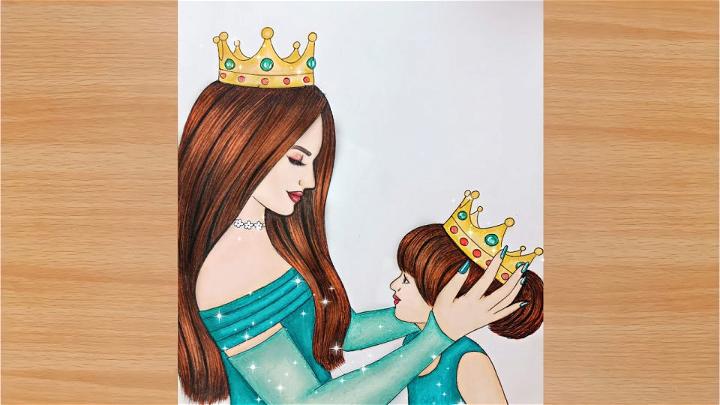 Mom and daughter pencil Sketch | Mothers day drawings, Book art drawings,  Illustration art drawing