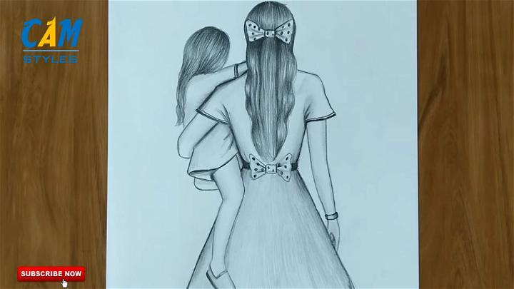 Mother and Daughter Picture to Draw